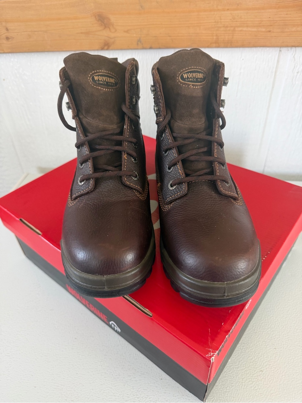 Wolverine Men’s Brown Leather Soft Toe Work Boots Size 11 M Waterproof
